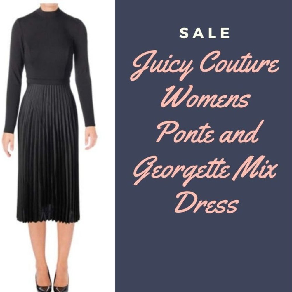 NWT Juicy Couture Womens Ponte and Georgette Mix Dress